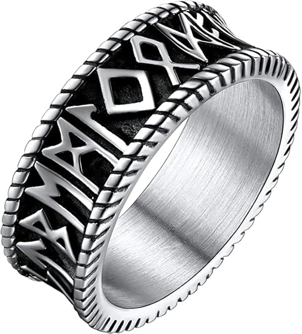 CELTIC KNOT VIKING - Titanium Steel Ring (Silver Tone - Size 17,21,24)