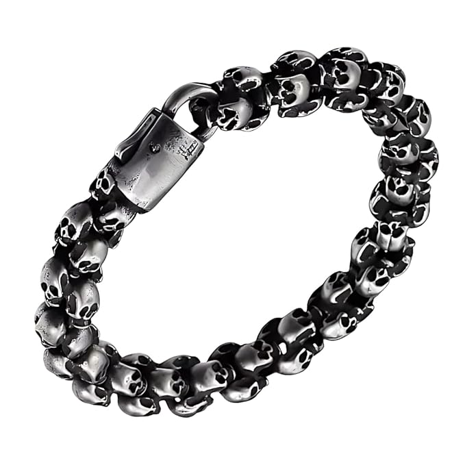 SKULLIX - 14mm Pure Titanium Steel Bracelet for Men & Boy (8inch)