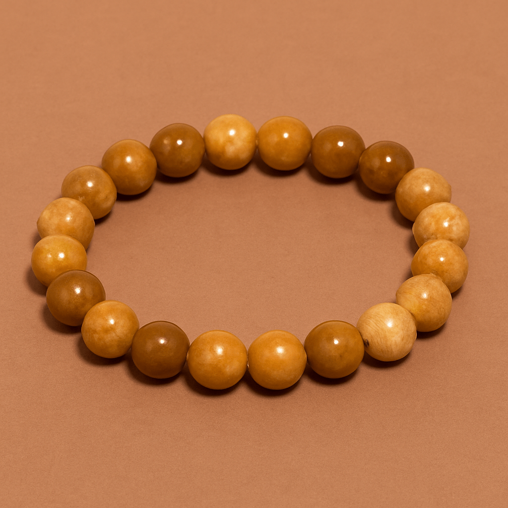 THE MEN THING Bead Bracelet CANYON - 12mm Beads Bracelet with Natural Stone - 7 inch (Adjustable) Stretch Bracelet