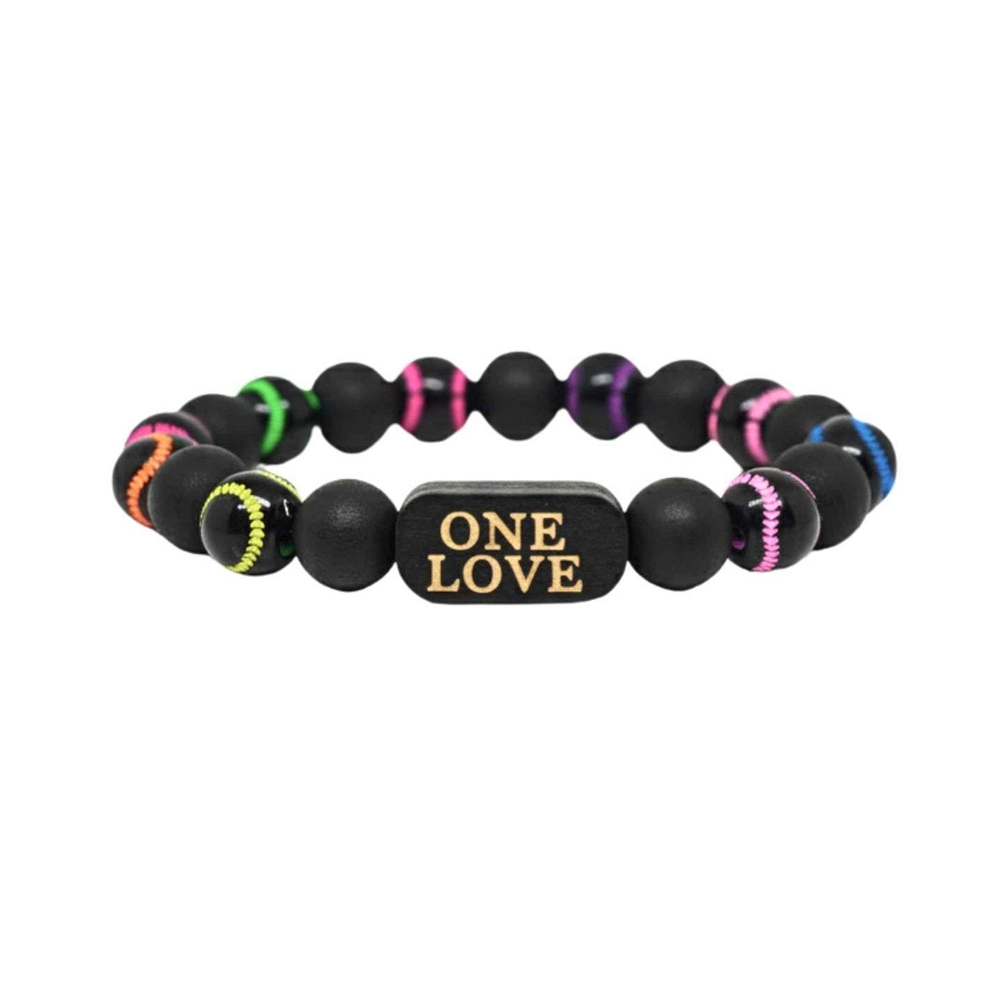 THE MEN THING Bead Bracelet ONE LOVE VIBE - 13mm Beads Bracelet with Natural Stone - Adjustable Bracelet