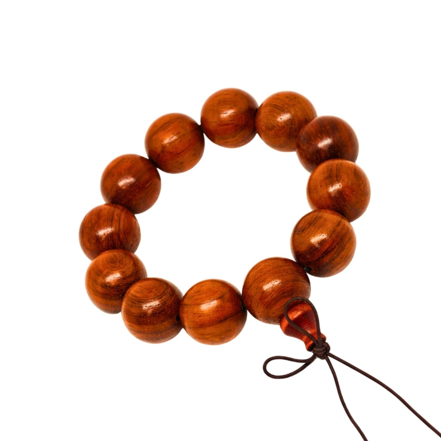 THE MEN THING Bead Bracelet ROVERE - 21mm Wooden Beads Bracelet with Natural Stone - Adjustable Bracelet