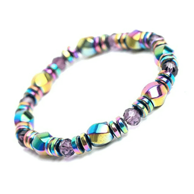 THE MEN THING Bead Bracelet SPECTRA MULTICOLOR - Beads Bracelet with Natural Stone - "7" inch Stretch Bracelet for Men & Boys