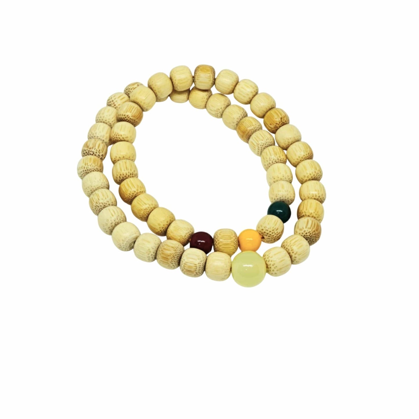 THE MEN THING Bead Bracelet TRANQUIL AURA - 10mm Wooden Beads Bracelet with Natural Stone - Adjustable Bracelet
