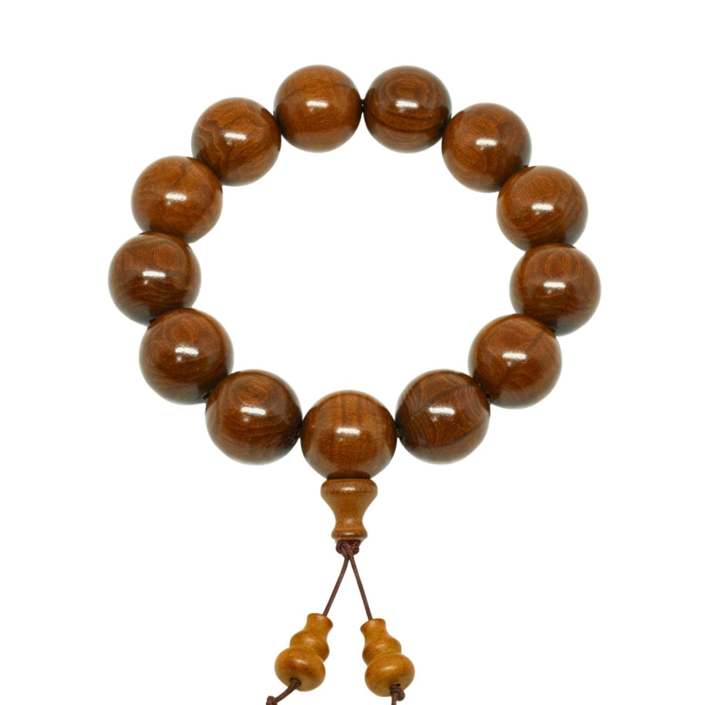 THE MEN THING Bead Bracelet WALDOR - 21mm Wooden Beads Bracelet with Natural Stone - Adjustable Bracelet