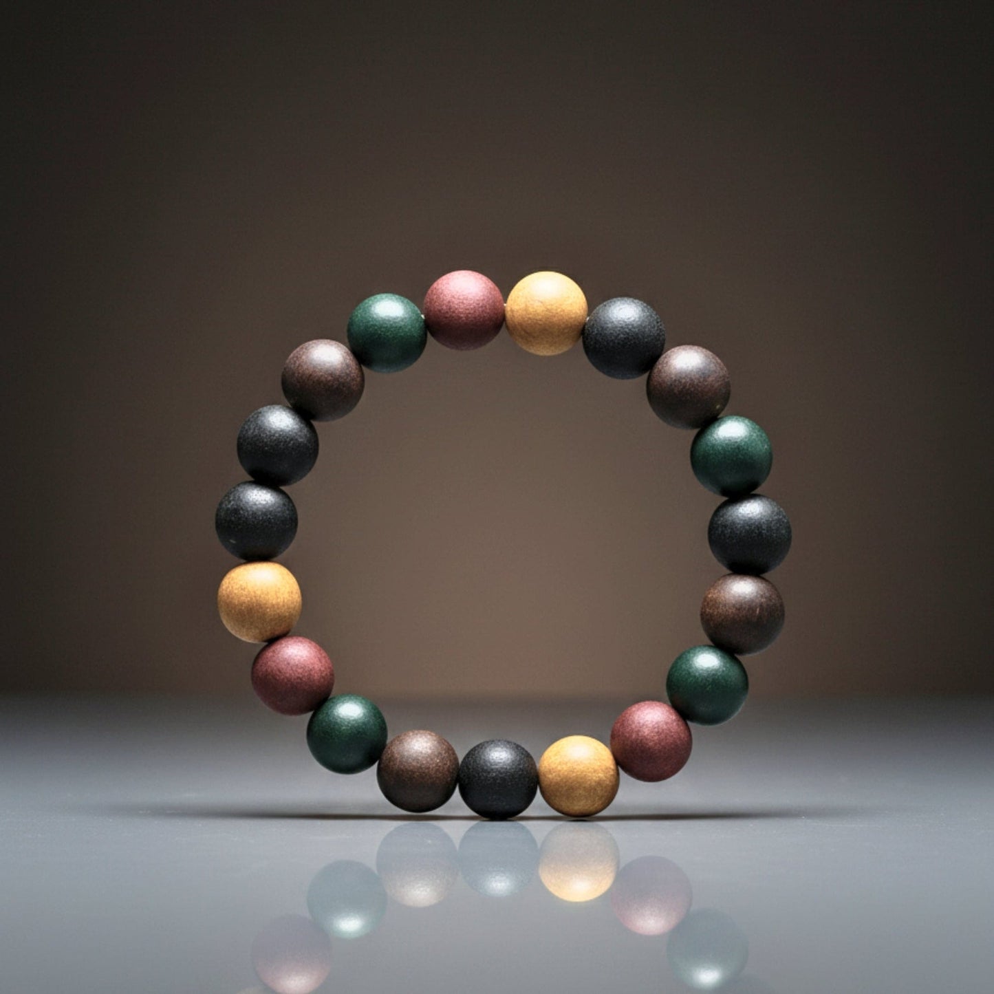 THE MEN THING Bead Bracelets TRIBAL ESSENCE - 14mm Beads Bracelet with Natural Stone - Adjustable Bracelet