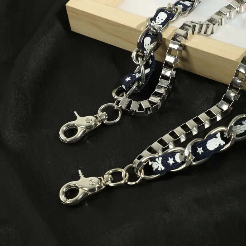THE MEN THING Biker Fashion GRIT WAIST CHAIN - Pure Titanium Steel Heavy Duty Long Waist Biker Jeans Chain with Lobster Clasps for Men & Boys - 38 inch