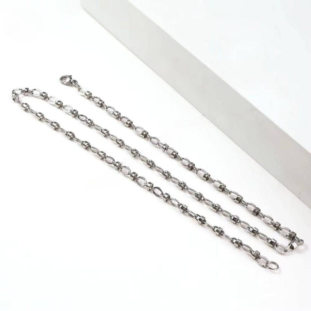 THE MEN THING Chain ALPHA LINK - 4.5mm Chain Pure Stainless Steel 23inch for Men & Boys