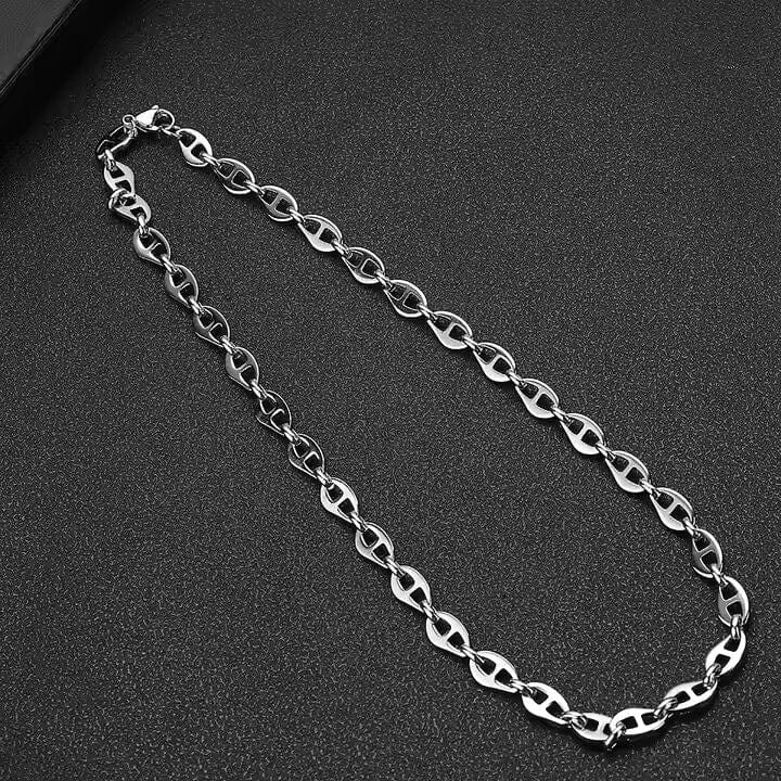 THE MEN THING Chain CRIMSON LINK - 8mm Chain Pure Stainless Steel 23inch for Men & Boys