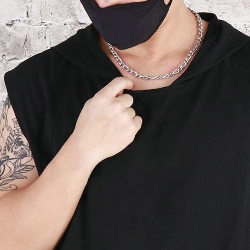 THE MEN THING Chain CZAR CURVE - 8mm Chain Pure Stainless Steel 23inch for Men & Boys