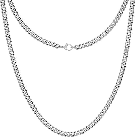THE MEN THING Chain DIAMOND-CUT CUBAN CHAIN - 6mm Pure Stainless Steel Chain - 21.5inch for Men & Boys