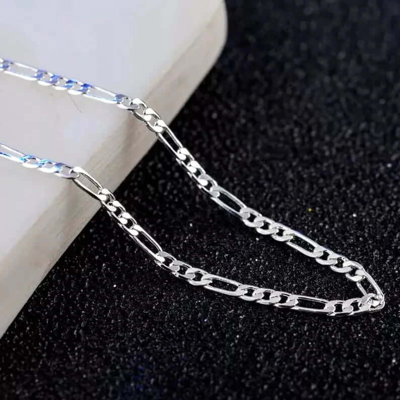 THE MEN THING Chain FIGARO ITALIAN STYLE CHAIN - 7.2mm Pure Stainless Steel - 24inch for Men & Boys
