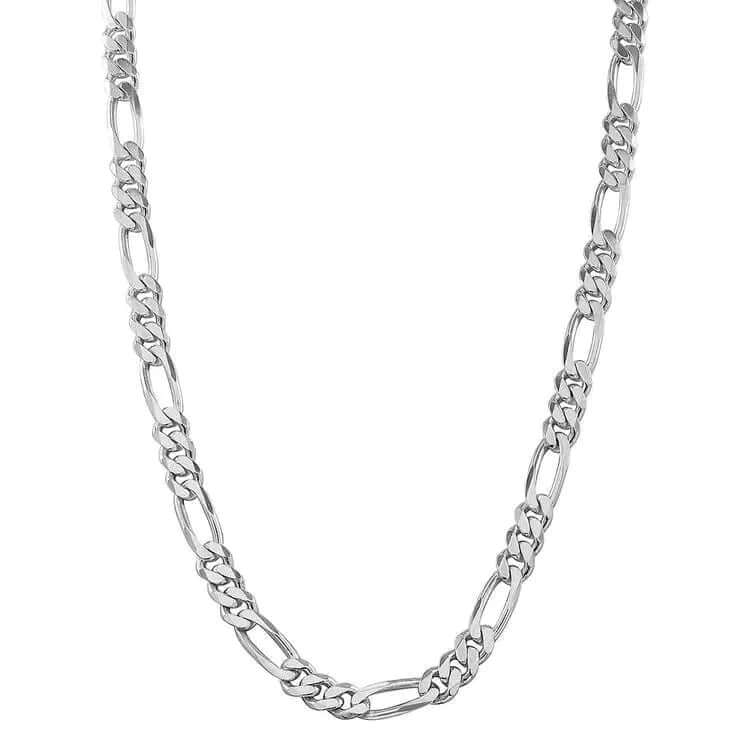 THE MEN THING Chain FIGARO ITALIAN STYLE CHAIN - 7.2mm Pure Stainless Steel - 24inch for Men & Boys