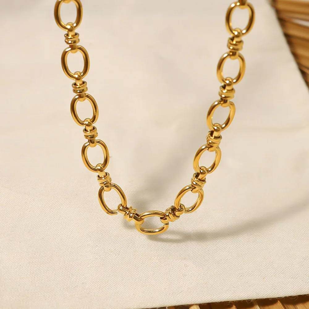 THE MEN THING Chain GLEAM GOLD LINK - 5.5mm Pure Stainless Steel Chain 16 inch for Men & Boys