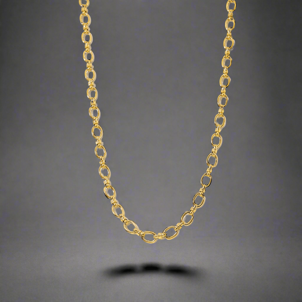 THE MEN THING Chain GLEAM GOLD LINK - 5.5mm Pure Stainless Steel Chain 16 inch for Men & Boys