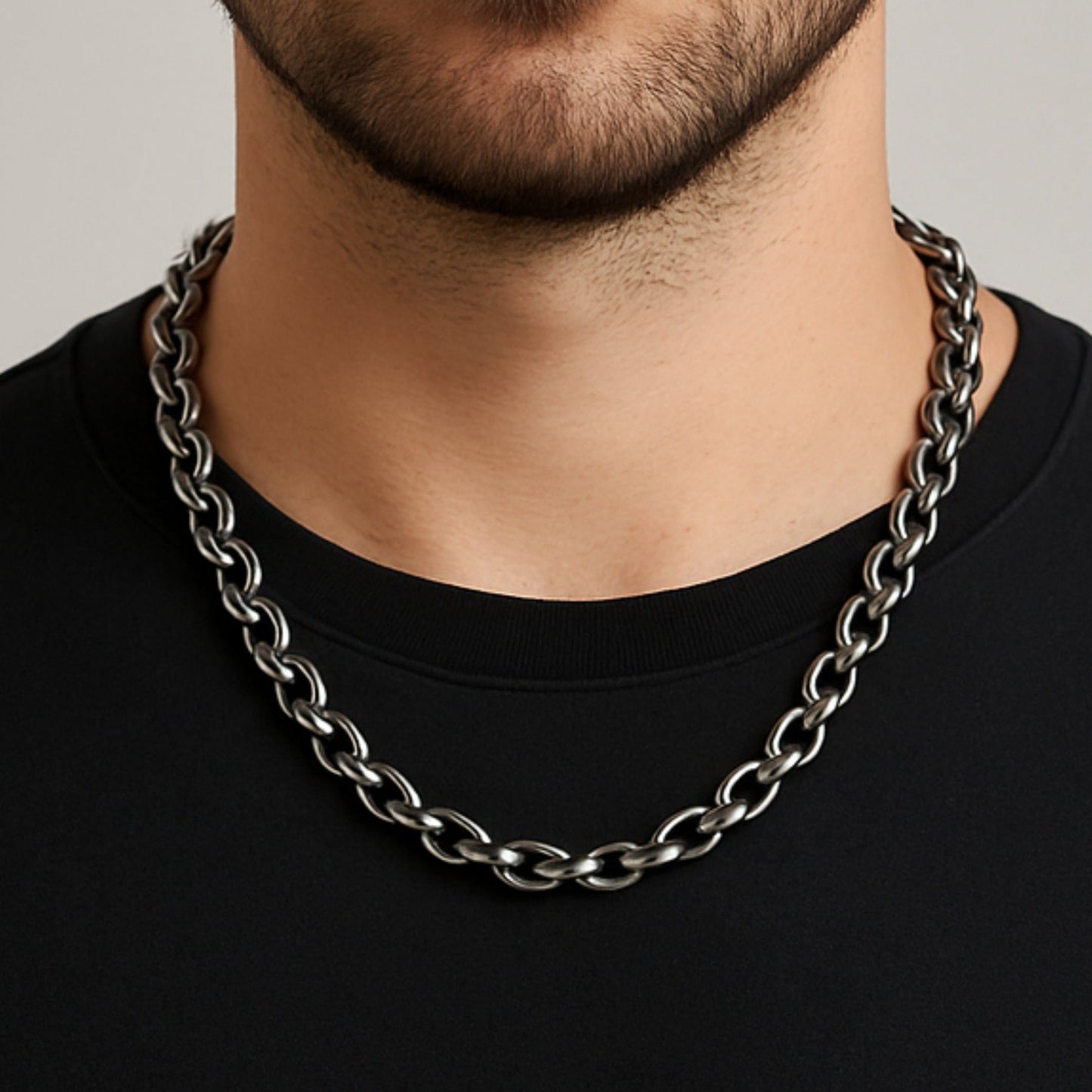 THE MEN THING Chain NIGHTSTEEL VEIN - 4mm Pure Stainless Steel Chain, 24inch for Men & Boys