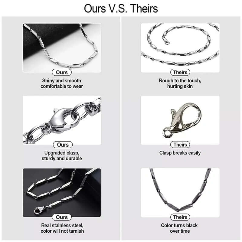 THE MEN THING Chain RICE CHAIN BLACK - Stainless Steel 24inch Chain