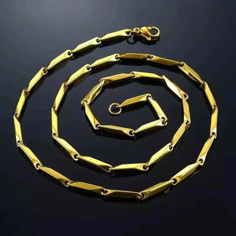 THE MEN THING Chain RICE CHAIN - Gold Tone - Pure Stainless Steel 24inch - European Trending Style for Men & Boy
