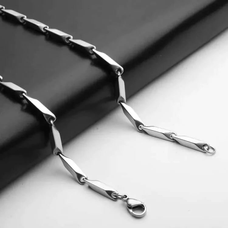 THE MEN THING Chain RICE CHAIN - Pure Stainless Steel 24inch - European Trending Style - Necklace for Men & Boy