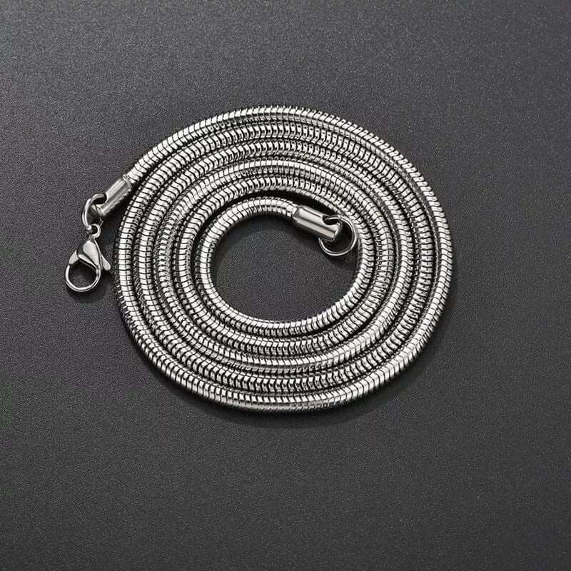 THE MEN THING Chain ROUND SNAKE - Chain for Men - 2.3mm Stainless Steel 24inch for Men & Boys