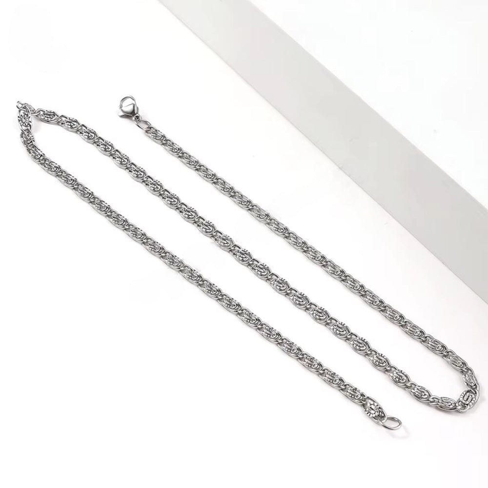 THE MEN THING Chain SCULPT LOOP - 5mm Chain Pure Stainless Steel 23inch for Men & Boys
