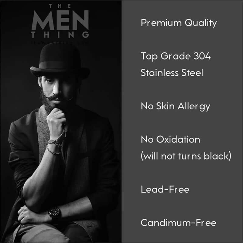 THE MEN THING Chain THE MEN THING Pure Stainless Steel MultiColor Rice Chain 24inch - European Trending Style - Necklace for Men & Boy