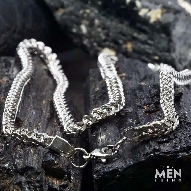 THE MEN THING Chain WHEAT CHAIN - 4mm Pure Stainless Steel Chain, 24inch for Men & Boys