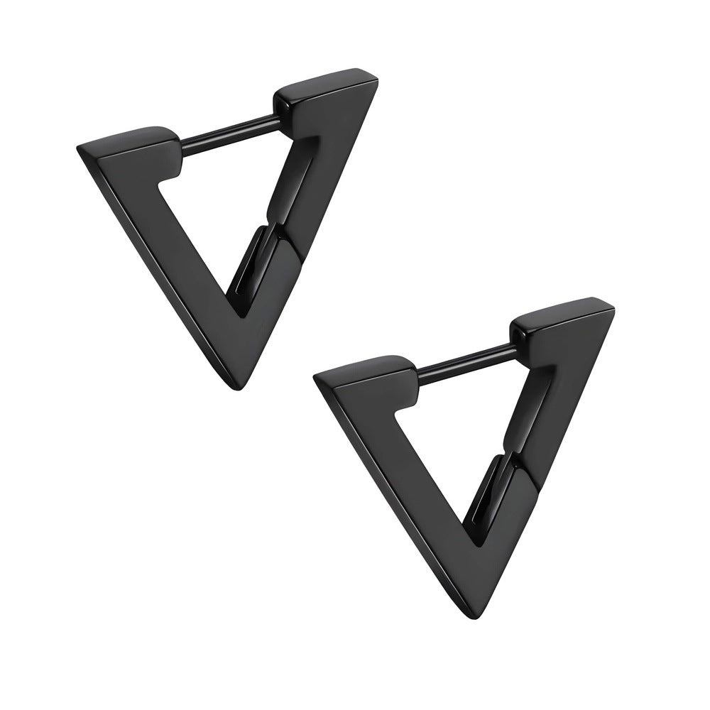THE MEN THING Earring BLACK ATLAS - Pure Titanium Steel Hoop Earrings for Men & Boys (2pcs)