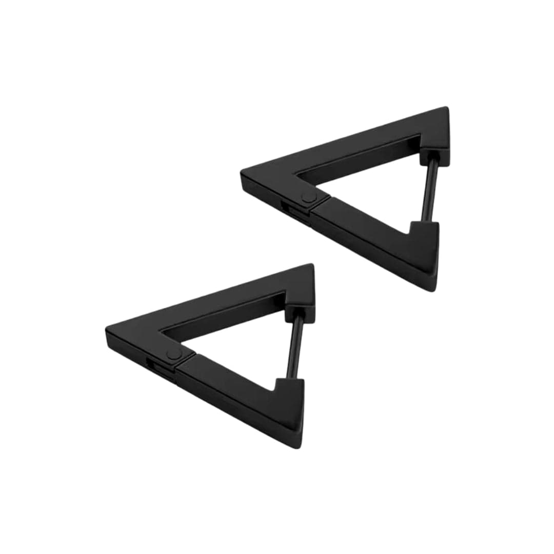 THE MEN THING Earring BLACK ATLAS - Pure Titanium Steel Hoop Earrings for Men & Boys (2pcs)