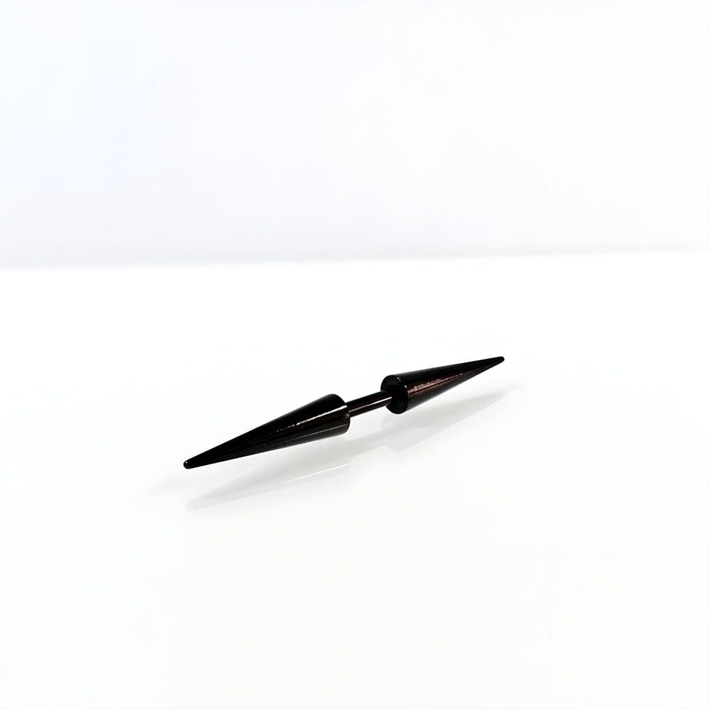 THE MEN THING Earring CYBER CONE BLACK - 3mm Pure Titanium Steel Arrow Stud Earrings for Men & Boys (2pcs)