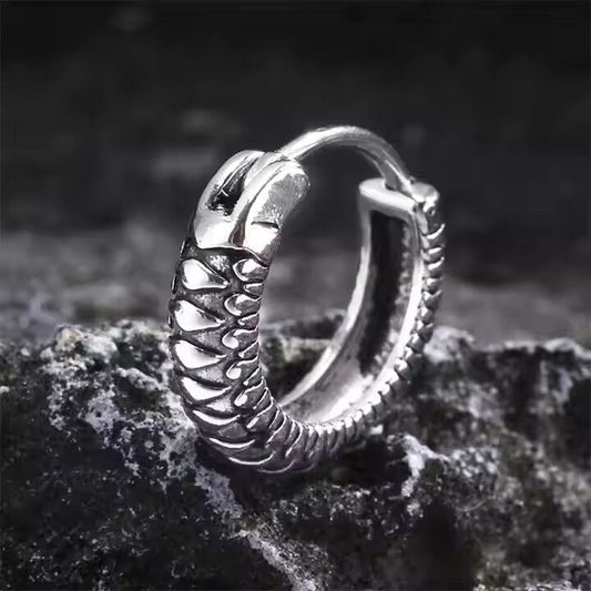THE MEN THING Earring GRIM COIL - Pure Titanium Steel Hoop Earrings for Men & Boys (2pcs)