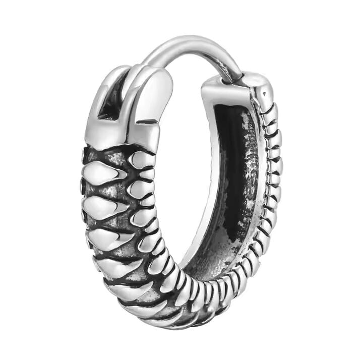 THE MEN THING Earring GRIM COIL - Pure Titanium Steel Hoop Earrings for Men & Boys (2pcs)