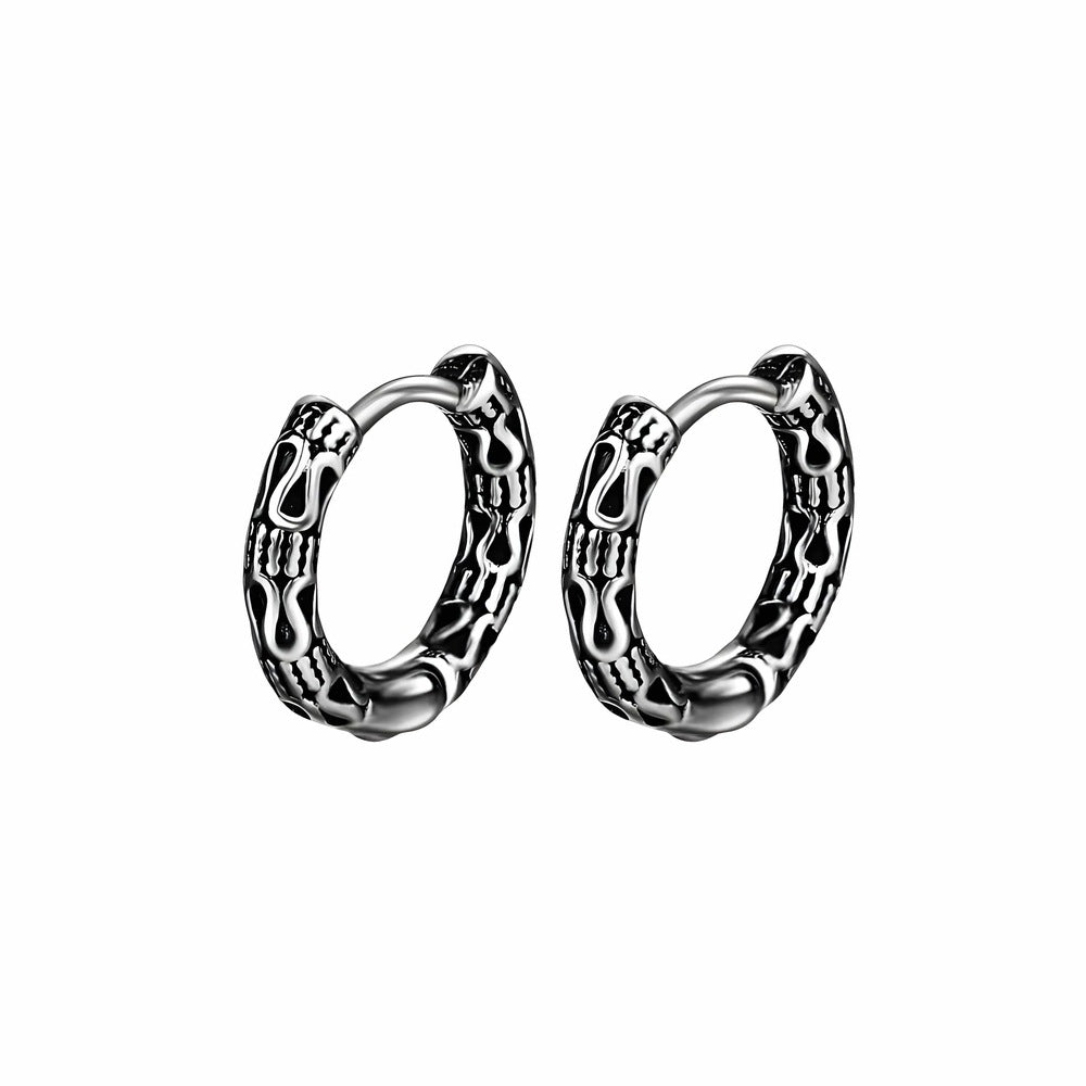 THE MEN THING Earring INFERNO COIL - 10mm Pure Titanium Steel Hoop Earrings for Men & Boys (2pcs)