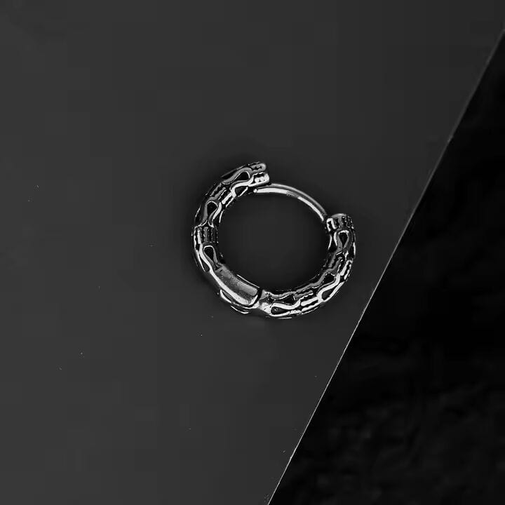 THE MEN THING Earring INFERNO COIL - 10mm Pure Titanium Steel Hoop Earrings for Men & Boys (2pcs)