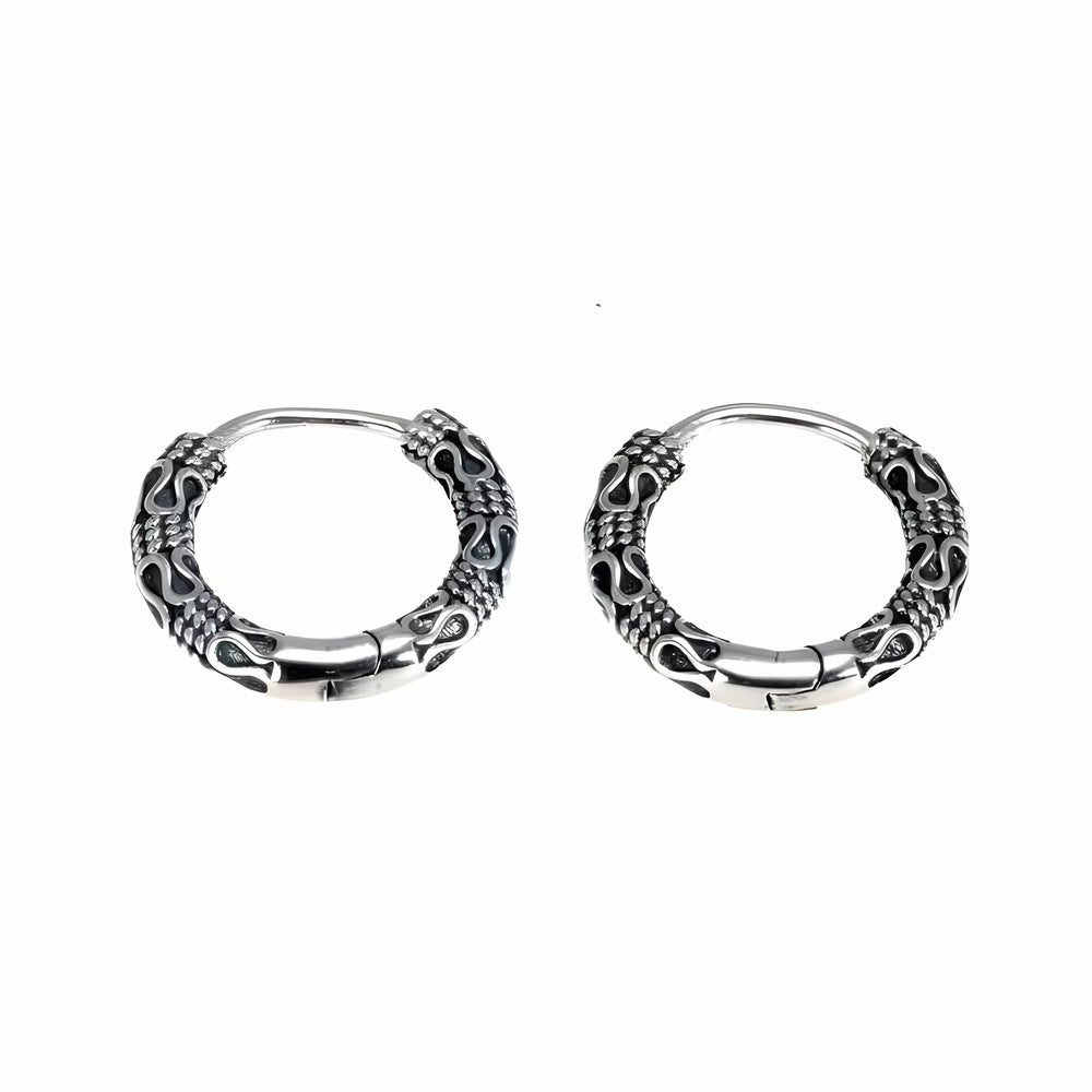 THE MEN THING Earring INFERNO COIL - 10mm Pure Titanium Steel Hoop Earrings for Men & Boys (2pcs)