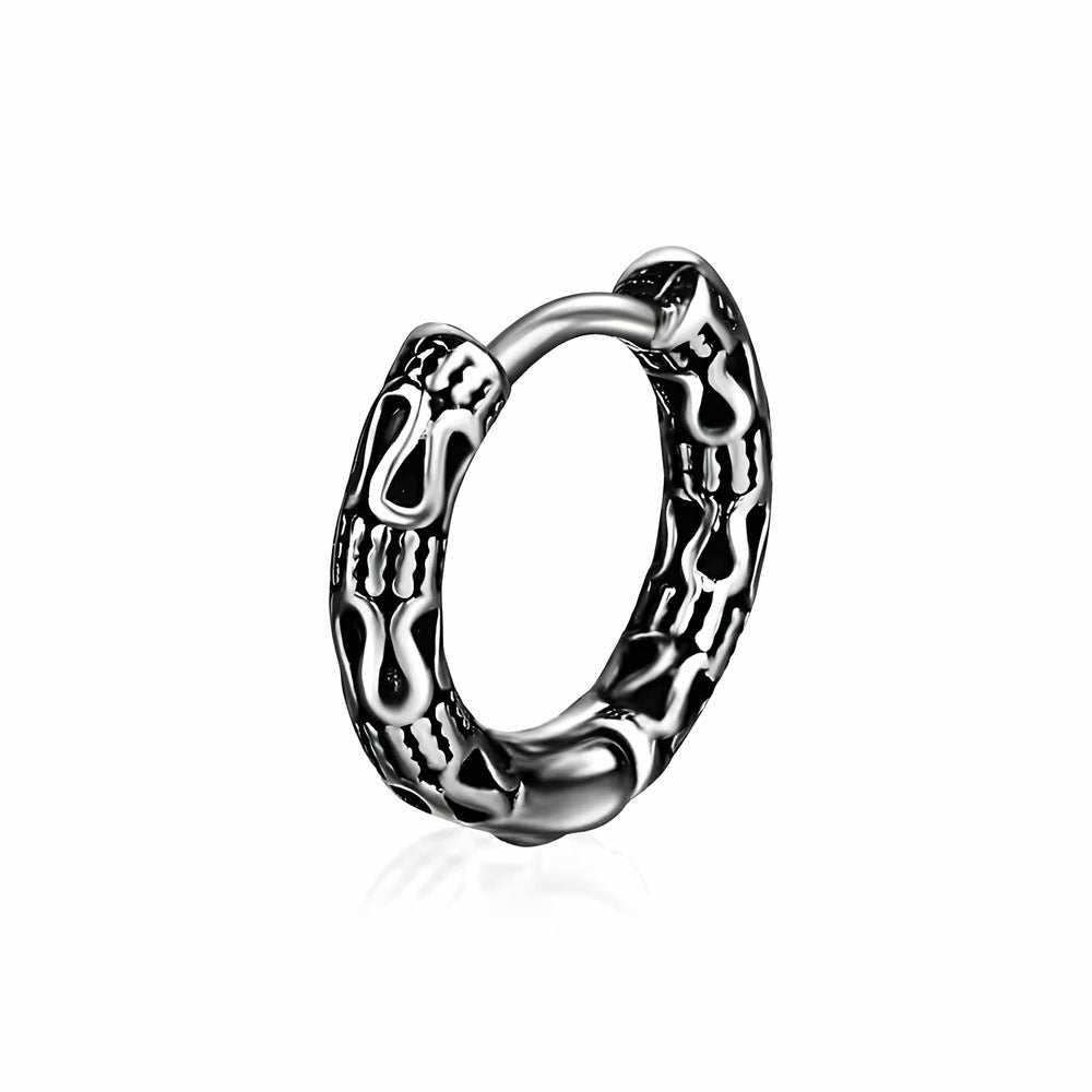 THE MEN THING Earring INFERNO COIL - 10mm Pure Titanium Steel Hoop Earrings for Men & Boys (2pcs)