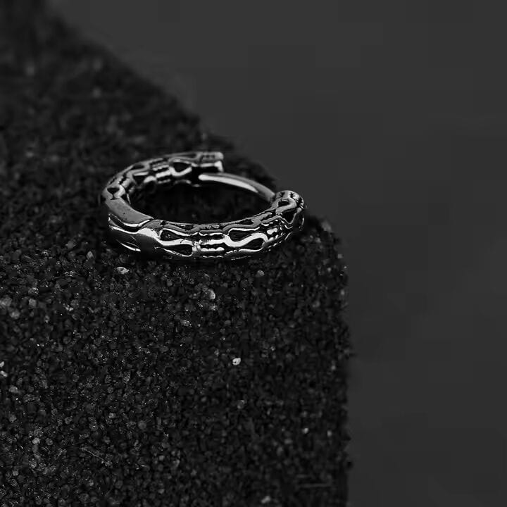 THE MEN THING Earring INFERNO COIL - 10mm Pure Titanium Steel Hoop Earrings for Men & Boys (2pcs)