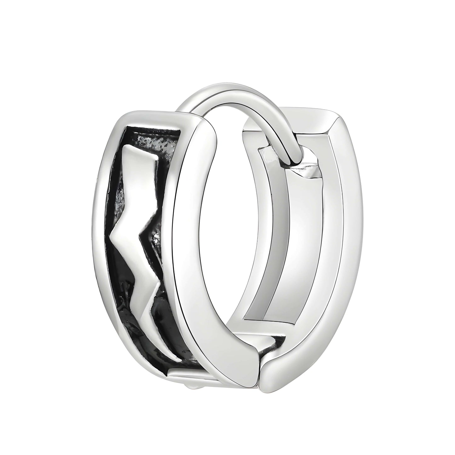THE MEN THING Earring KRATOS - 10mm Pure Titanium Steel Hoop Earrings for Men & Boys (2pcs)