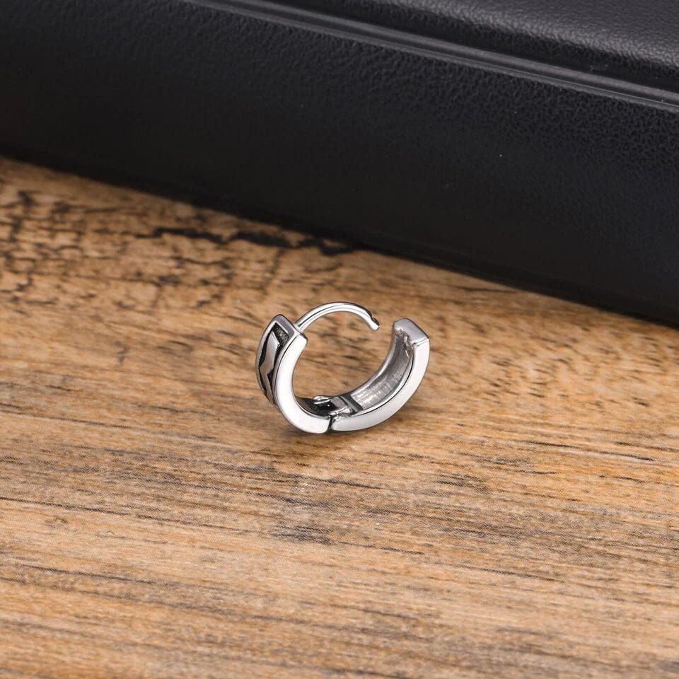 THE MEN THING Earring KRATOS - 10mm Pure Titanium Steel Hoop Earrings for Men & Boys (2pcs)