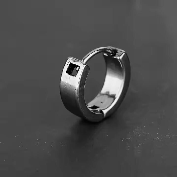 THE MEN THING Earring KRATOS - 10mm Pure Titanium Steel Hoop Earrings for Men & Boys (2pcs)