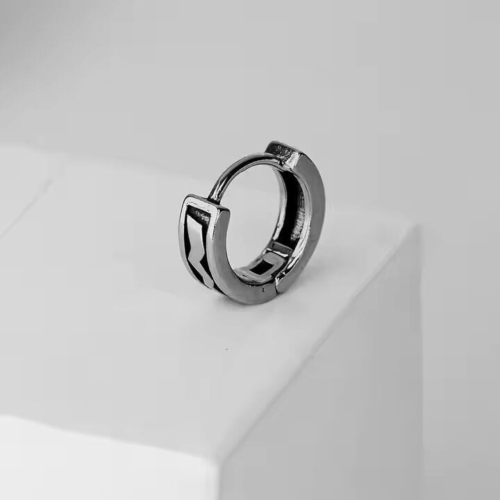 THE MEN THING Earring KRATOS - 10mm Pure Titanium Steel Hoop Earrings for Men & Boys (2pcs)