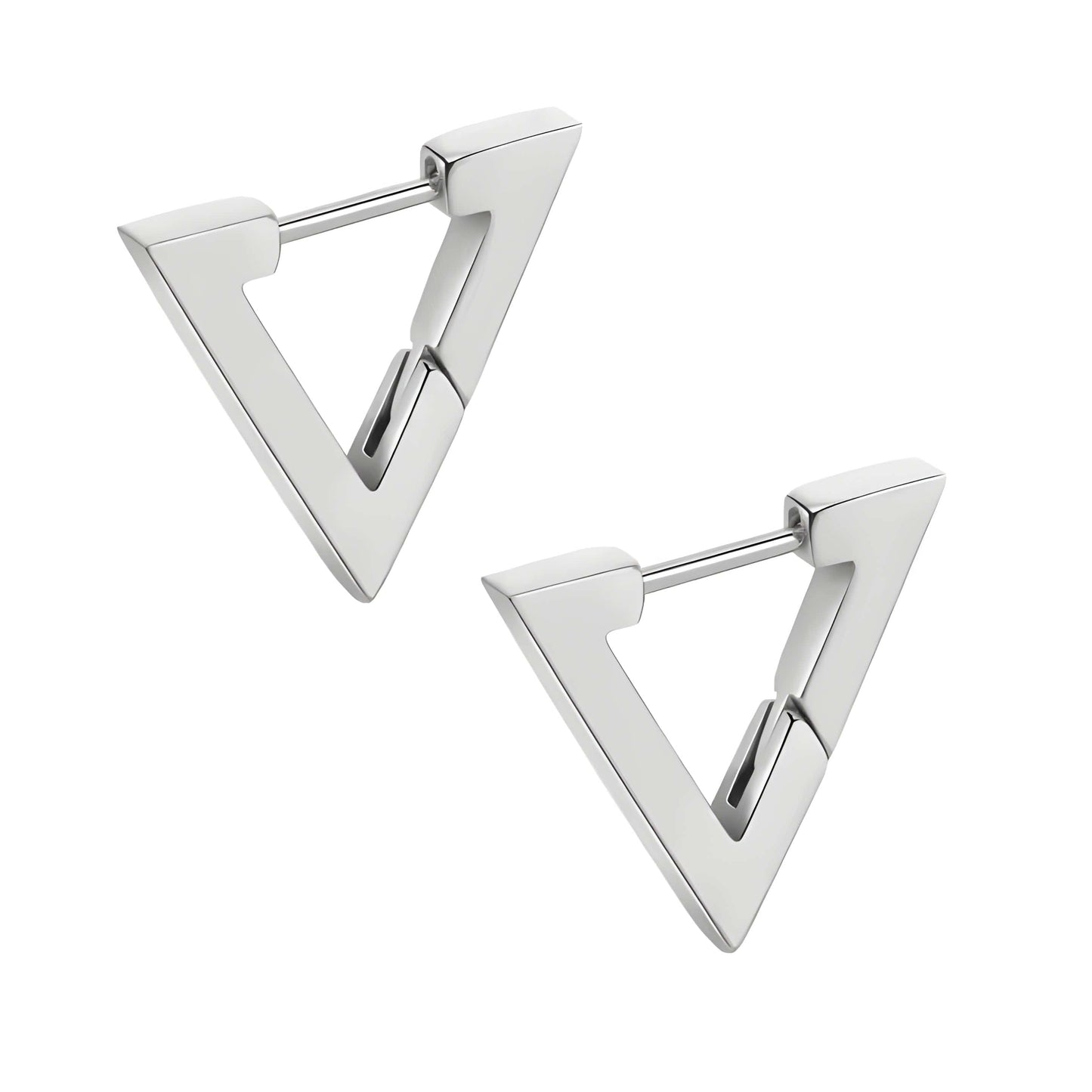 THE MEN THING Earring SILVER ATLAS - Pure Titanium Steel Hoop Earrings for Men & Boys (2pcs)