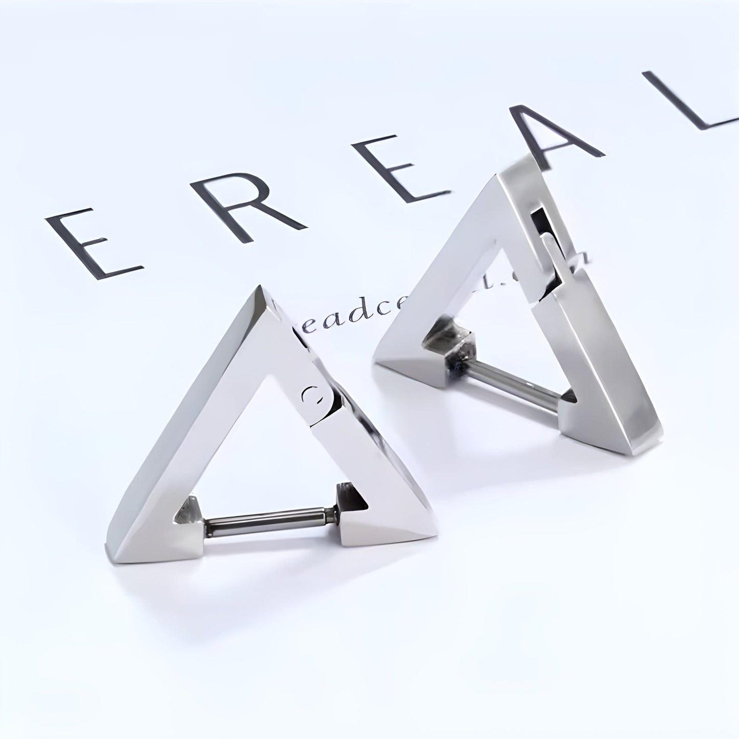 THE MEN THING Earring SILVER ATLAS - Pure Titanium Steel Hoop Earrings for Men & Boys (2pcs)