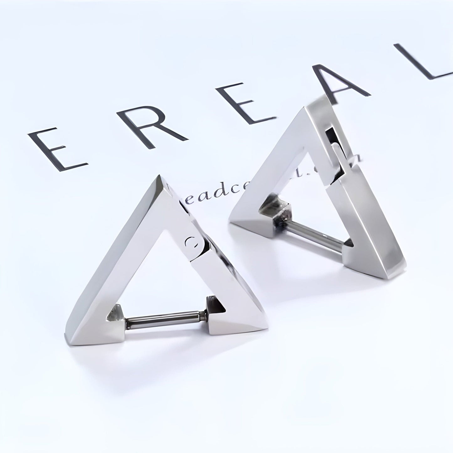 THE MEN THING Earring SILVER ATLAS - Pure Titanium Steel Hoop Earrings for Men & Boys (2pcs)
