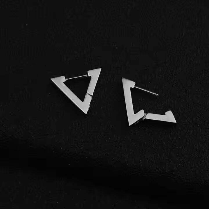 THE MEN THING Earring SILVER ATLAS - Pure Titanium Steel Hoop Earrings for Men & Boys (2pcs)