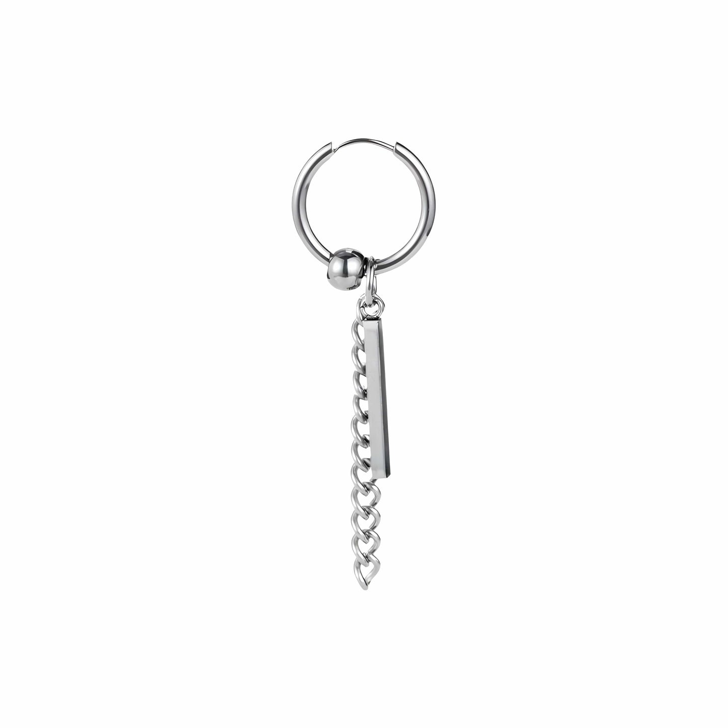 THE MEN THING Earring SILVER DROPCORE - 2.5mm Pure Titanium Steel Hoop Earrings for Men & Boys (2pcs)