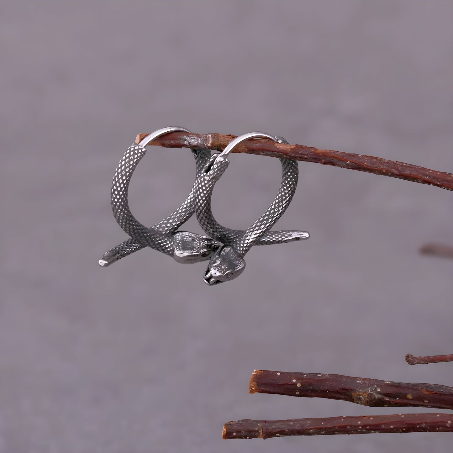 THE MEN THING Earring SLYTHER LOOP - 12mm Pure Titanium Steel Hoop Earrings for Men & Boys (2pcs)