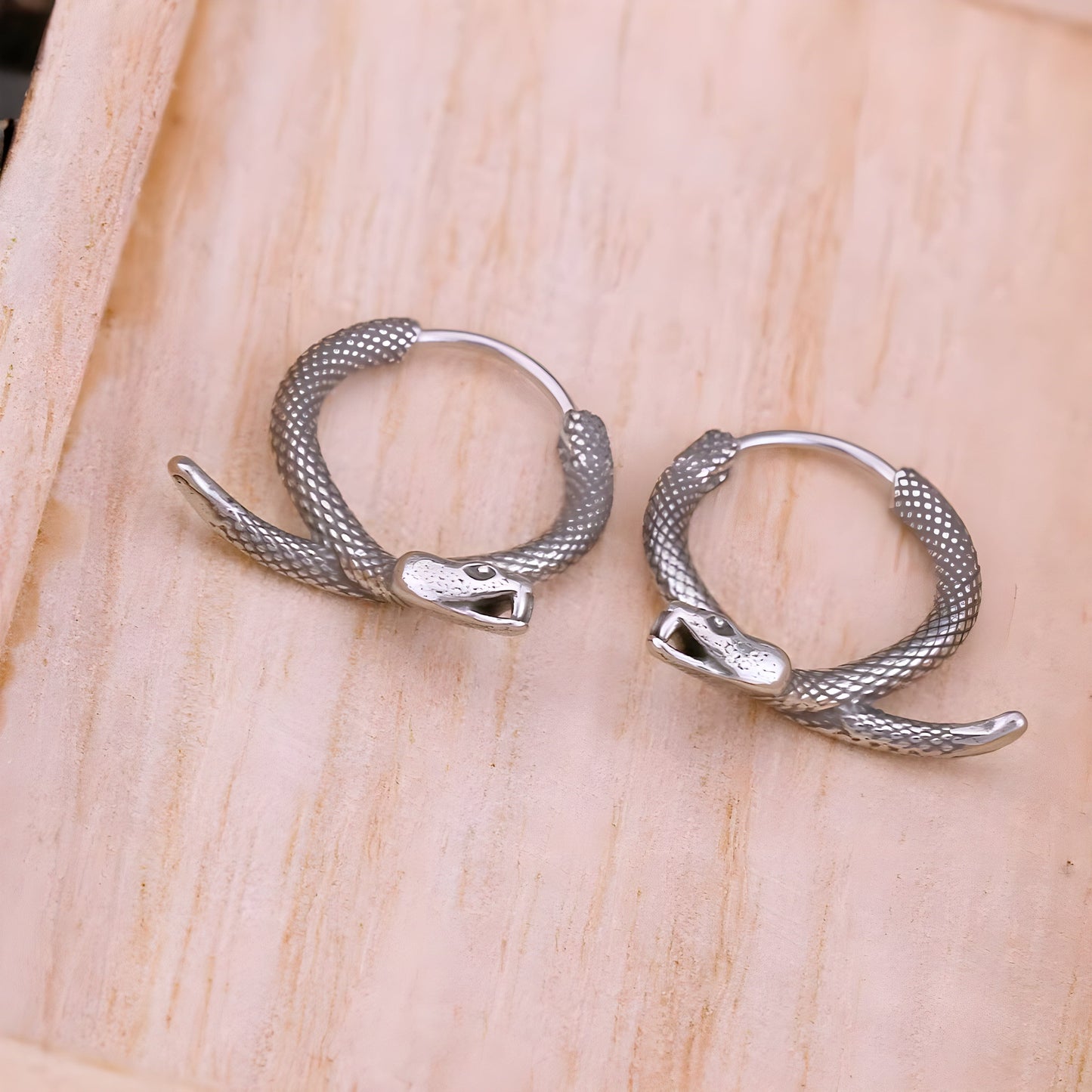 THE MEN THING Earring SLYTHER LOOP - 12mm Pure Titanium Steel Hoop Earrings for Men & Boys (2pcs)