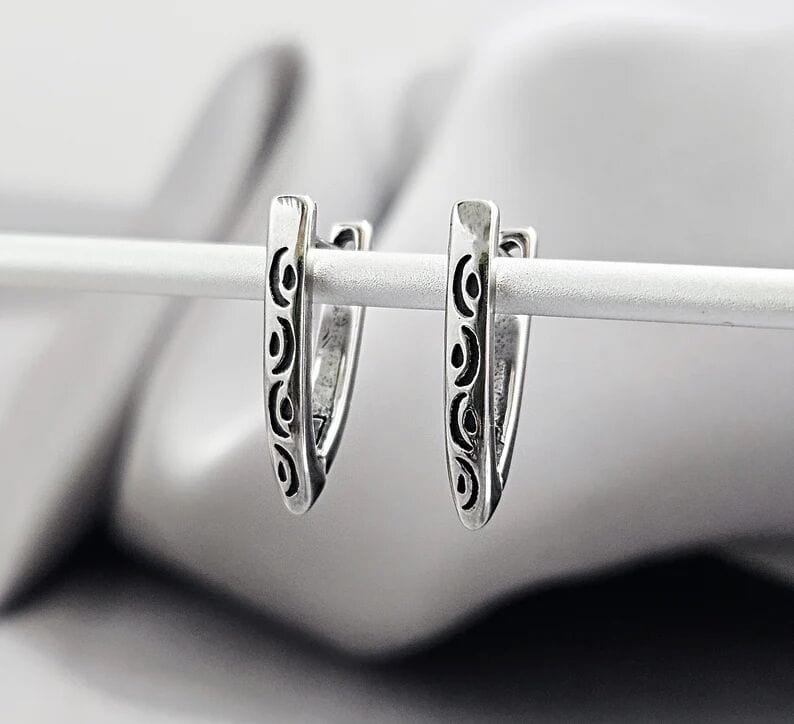 THE MEN THING Earring VOID ARC - 5mm Pure Titanium Steel Hoop Earrings for Men & Boys (2pcs)