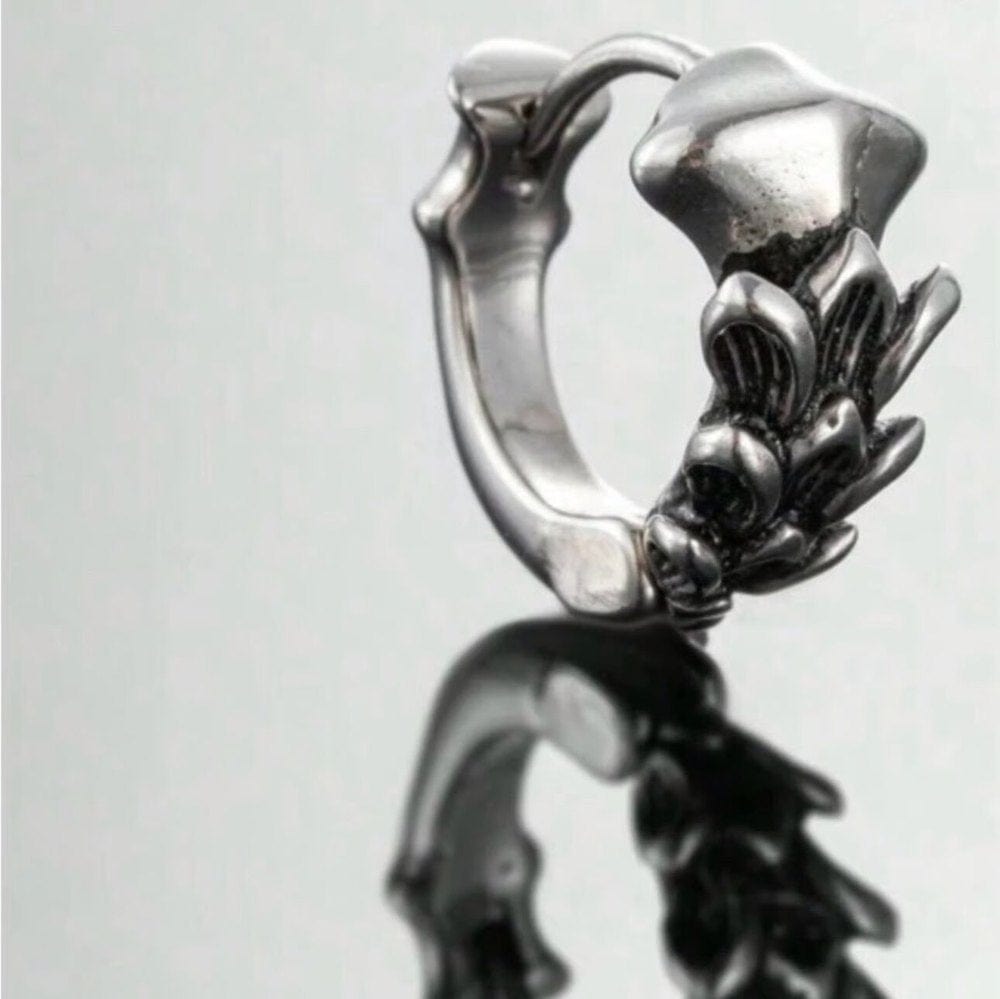 THE MEN THING Earring WRAITHLEAF - 10mm Titanium Steel Hoop Earrings for Men & Boys (2pcs)