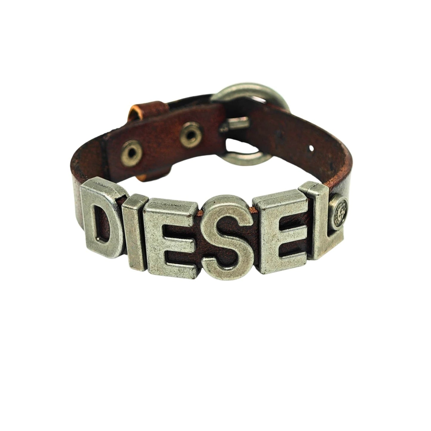 THE MEN THING Leather Bracelet DIESEL EDGE - 15mm Brown Genuine Leather Adjustable Bracelet for Men & Boys (9 inch)
